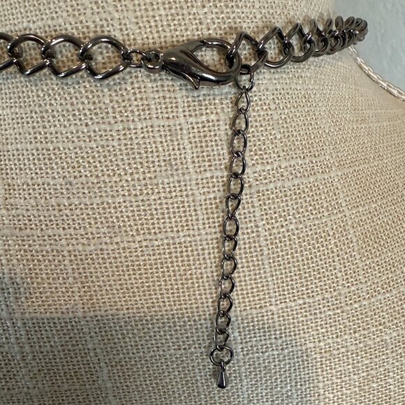 AB Glass and Metallic Bead Necklace - Picture 3 of 7